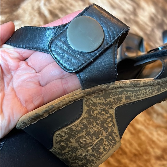 Rieker Black Leather Women's Sandals 39 - Picture 7 of 9